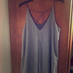 Blue suede dress